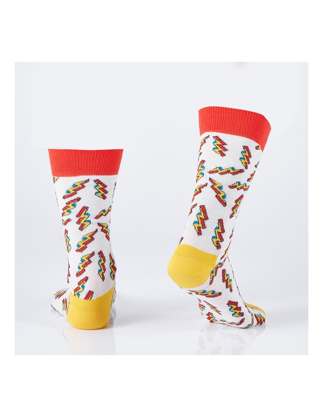 Cremefarbene Herrensocken mit Blitzen SM13 – Online-Shop – Boutique